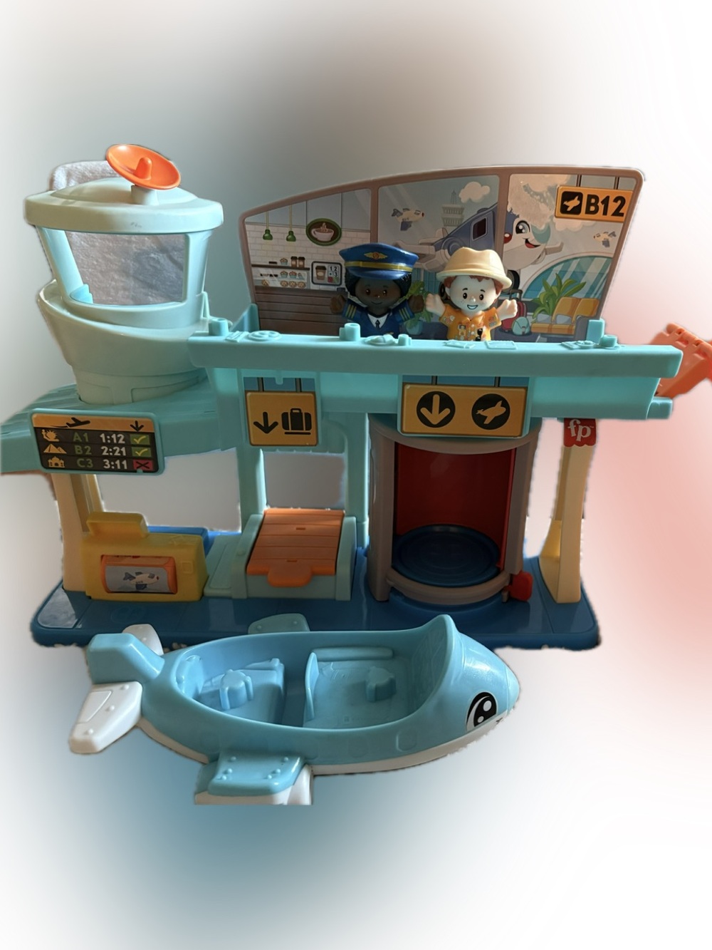 Fisher-Price Little People Airport Playset with Pilot and Traveler Figures - Picture 1 of 2